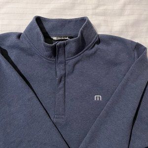TravisMathew CLOUD QUARTER ZIP 2.0 XL Heather Blue